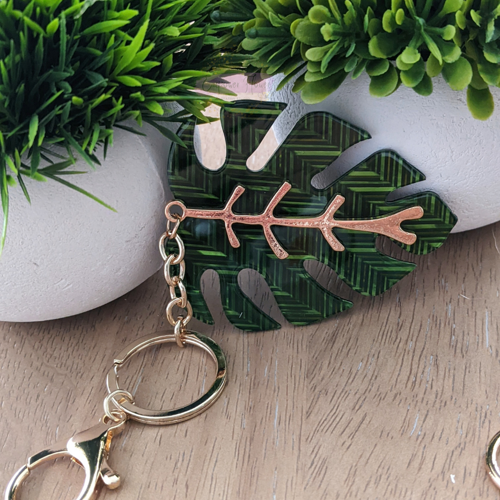 Monstera Keychain