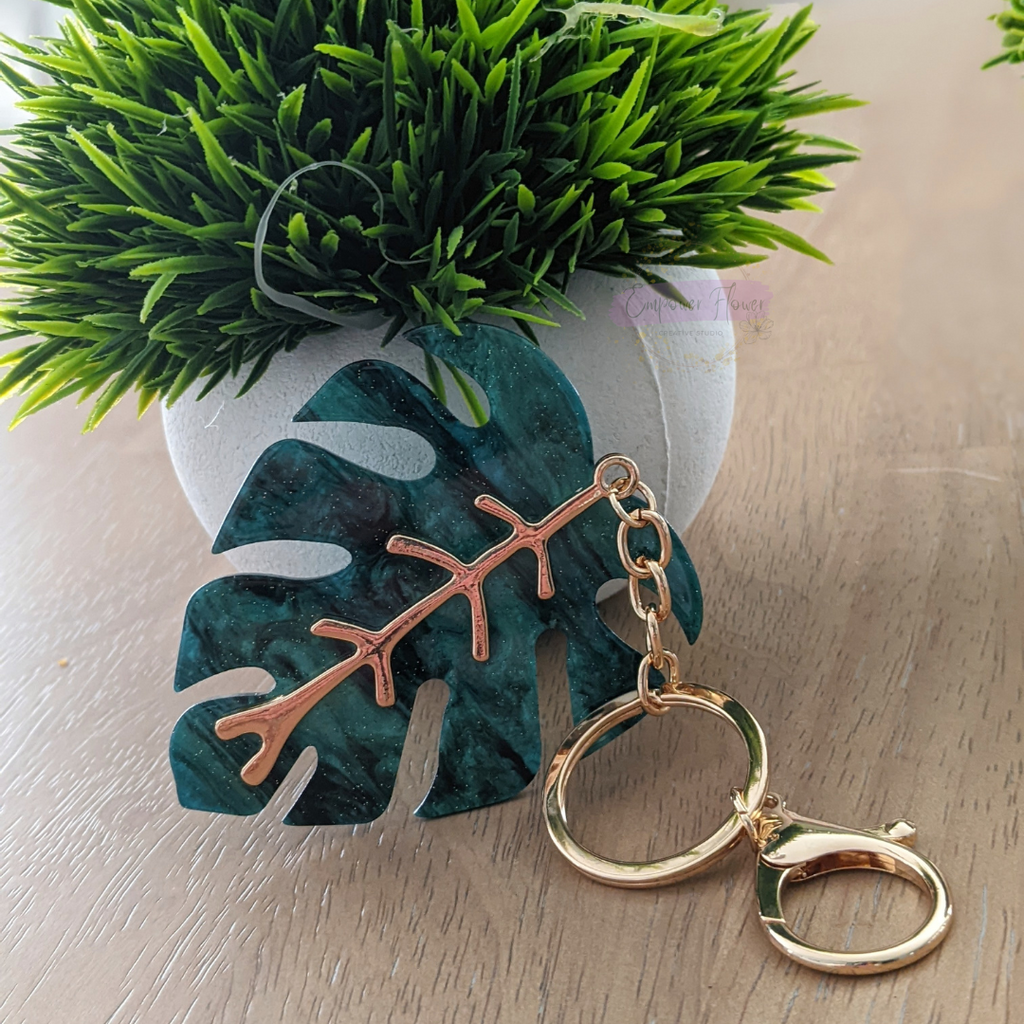 Monstera Keychain