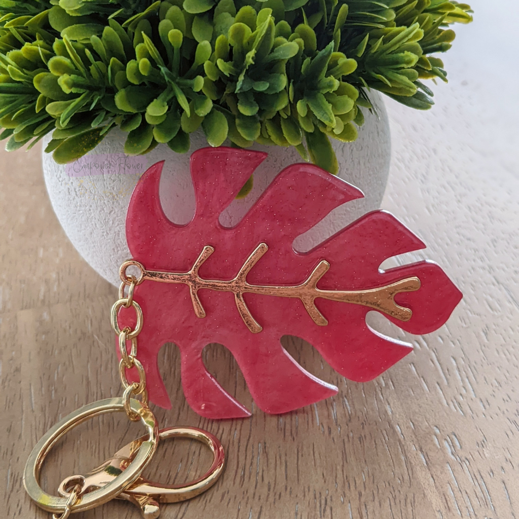 Monstera Keychain