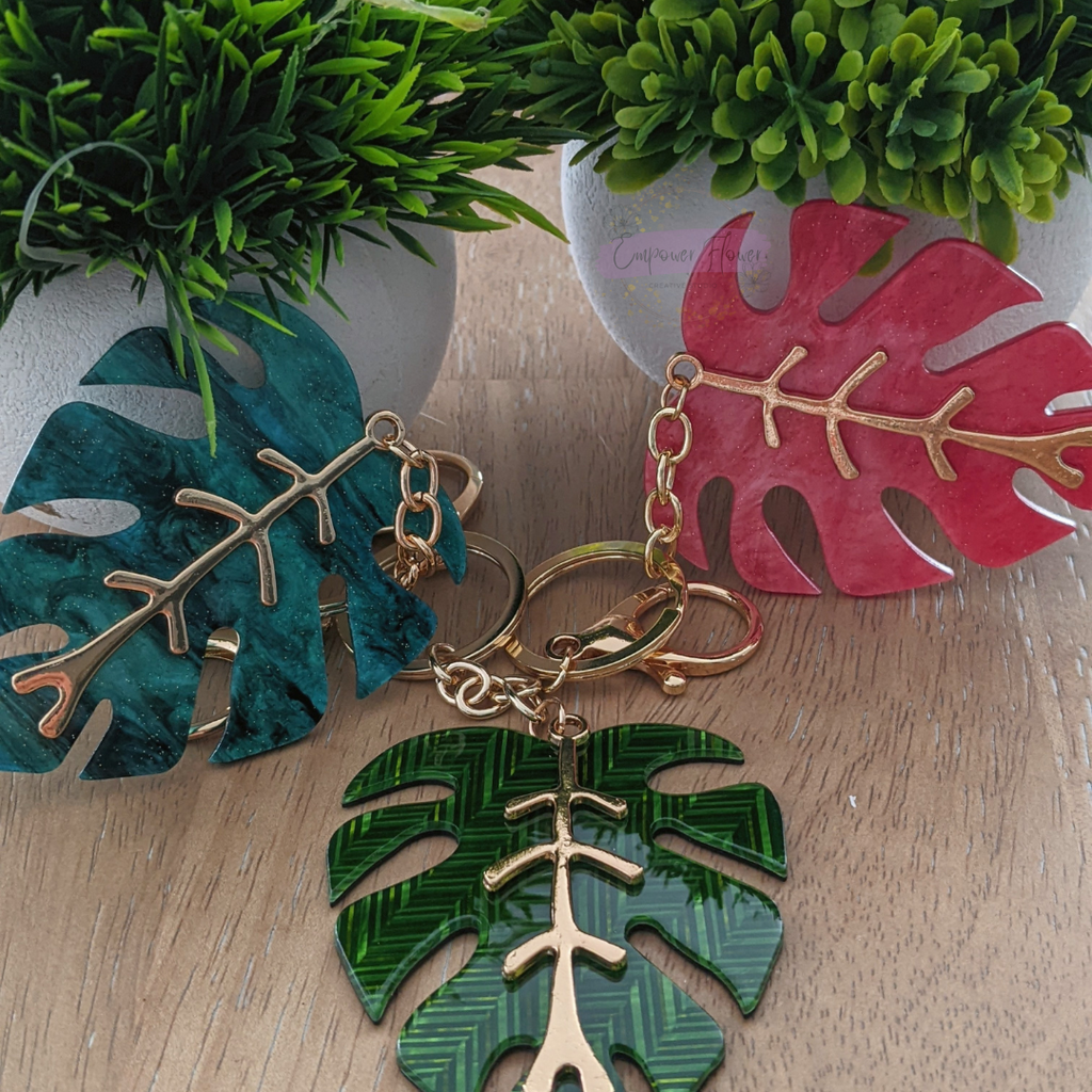 Monstera Keychain